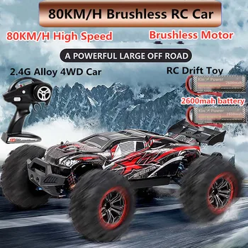 80KM/H Sebességű RC Racing Off-Road Jármű Brushless Motor Hibás Hegymászás Teherautó Alufelni Vízálló sokk-elnyelő Független
