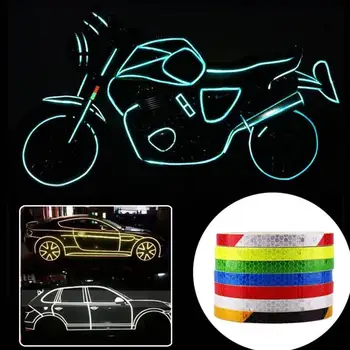 8M Fényvisszaverő Szalag Fluoreszkáló MTB Kerékpár Kerékpáros Kerékpáros Fényvisszaverő Kiegészítők Szalag MTB Kerékpár, Öntapadós Matrica, Matricák