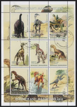 9Pcs/Set Madagaszkár Posta Bélyeget 1999 Őskori Dinoszauruszok Használt Post Megjelölt Postai Bélyegek Gyűjtése