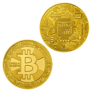 A Bitcoin Bevonatú Arany Érme, Emlékérme Gyűjthető Ajándék, Souvenir CGMiner Bitcoin Gyűjtemény Művészeti Kihívás Érme