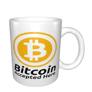 A Bitcoin Itt Elfogadott Titkosítási Valuta Btc Fehér Bögre, Csésze-Bögre Pohár Kávét Utazási Hideg-Meleg Kupa