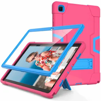 A gyerekek Biztonságos PC Szilícium Páncél Állvány tok Samsung Galaxy Tab A7 10.4 2020 SM-T500 SM-T505 T500 T507 Ütésálló Tabletta Fedezi #C
