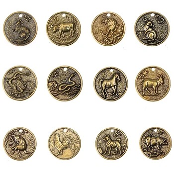 A hagyományos Kínai 12 Zodiákus Érme, Kecske - OX Év, Eredeti Megemlékező Bimetál Érmét Gyűjtemény, Majom-Patkány Disznó, Kutya, Kakas