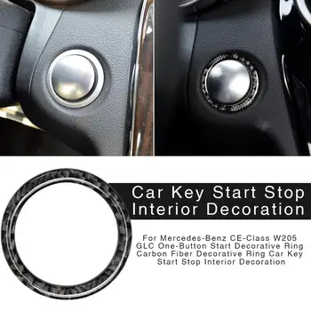 A Mercedes-Benz CE-Osztály W205 GLC Egy Gomb a Start Díszítő Gyűrű Szénszálas Díszítő Gyűrű Kocsi Kulcsot, Start Stop Belső