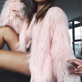 A nők Igazi szőrmebundát műszőrme Téli Dzseki, Nagykereskedelmi kiváló Minőségű Téli Női Őszi Elegáns Rózsaszín Kabát Plusz Méret 3XL