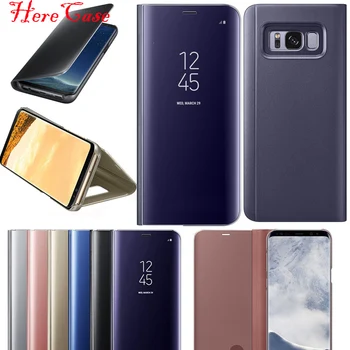 A Samsung J3 J5 J7 2017 A3 A5 A7 Okos Bőr Flip Állj Tükör Megtekintése Az Esetben A Samsung Galaxy S8 S7 Szélén S6 Megjegyzés 8 5 Fedél