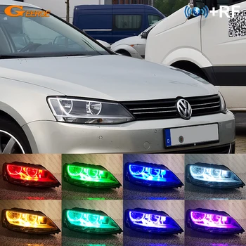 A Volkswagen VW Jetta Sagitar A6 MK6 IV. 162 163 halogén Fényszóró Ultra fényes, Színes RGB led angel eyes szett Halo gyűrűk