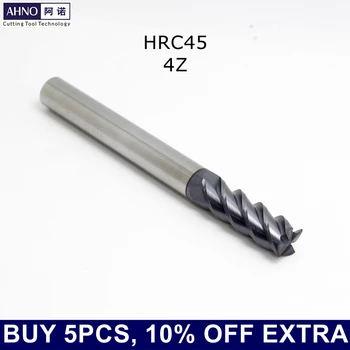 AHNO Keményfém Végén Malom 4 Pengék HRC45 4mm 5mm 6mm 8mm 10mm 12mm 14 mm 16 mm-es 18mm 20mm 100% Factory Outlets