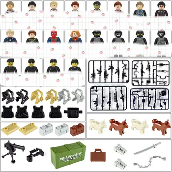 Akció Mini Ábra Épület-Blokk, Játékok A Klasszikus Városi Ember Rendőrség Futárok Bridals Orvosok Hadsereg Katonái Mini Műanyag Fegyverek Játékok