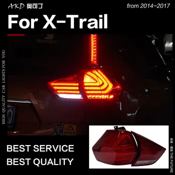AKD Autó Stílus Nissan X-trail hátsó Lámpák 2014-2017 Rouge-ban LED-es hátsó Lámpa, DRL Jel Fék Fordított auto Tartozékok