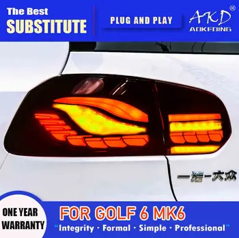 AKD Farok Lámpa Golf 6 LED-es hátsó Lámpa 2009-2012 Golf6 MK6 R20 Hátsó Ködlámpa Fék indexet Autóipari Tartozékok