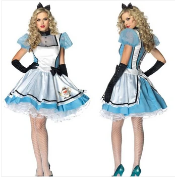 Alice Csodaországban jelmez női felnőtt alice cosplay jelmez kék divatos ruha fantázia halloween jelmez női