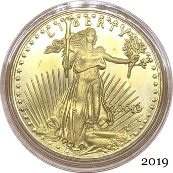 Amerikai egyesült Államok Sas aranyrúd Brass Fém érmék $25 Fél Uncia, 25 Dollár 2019 Szabadság istenben bízunk benne, Másolás Érme