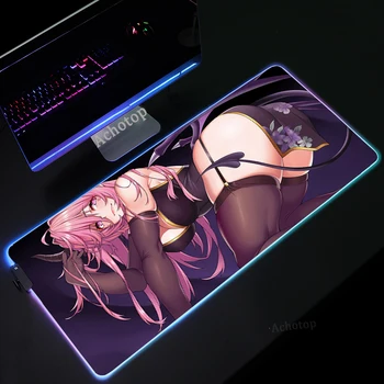 Anime Lány RGB Nagy egérpad (CSGO) Gaming Mouse Pad Gamer Számítógép Mousepad (AWP) Led-es Háttérvilágítás Szőnyeg XXL Billentyűzet Asztal Szőnyeg