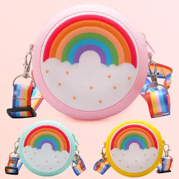 Anime Mickey Minnie Fánk Lollipop gyümölcs pónim Rainbow táska Mini Szilikon Táska Messenger bag Gyermek erszényem Gyerekeknek Ajándék