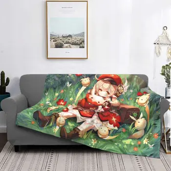 Anime Nette Klee Decken Flanell Genshin Auswirkungen Acg Leichte Dünne Decke für Schlafzimmer Kanapé Jobb Teppich
