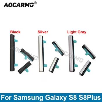 Aocarmo Fekete Ezüst Oldalsó Gomb Gomb Power, Hangerő Gomb Samsung Galaxy Plus S8 S8+ Cserealkatrészek