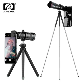 APEXEL HD 60x Telefotó Zoom objektív Monokuláris+Önarckép Állvány iPhone Samsung más okostelefonok Utazási Vadászat Sportok, Túrázás