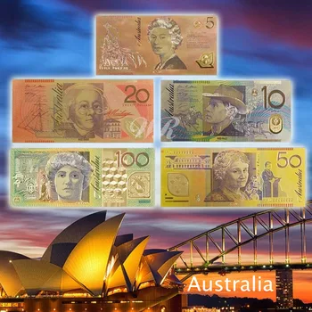 Ausztrál Dollár 5,10,20,50,100 Hamis Pénz, Arany Bankjegy Papír Pénz Bill Bank Megjegyzés Eredeti Ajándék Dropshipping
