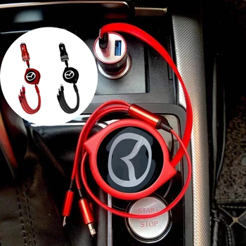 Autó 3in1 C Típus Micro USB Kábel Akkumulátor Töltő Mazda 3 RX8 RX7 MX3 Axela 6 Atenza MX5 CX9 CX5 CX7 323 626 Auto Tartozékok