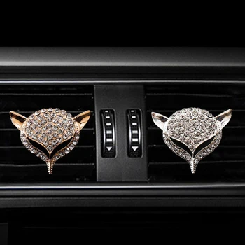 Autó Dísz Divat Kristály Gyémánt Fox Automatikus Légkondicionáló Outlet Dekoráció Parfüm Klip Illatosító Autó Illat Ajándékok