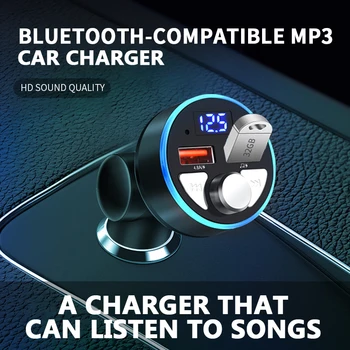Autó FM Transmitter Bluetooth-kompatibilis 5.0 Autóskészlet Autós Mp3 Lejátszó, Kettős USB Töltő Bővíteni Támogatás U Lemez zenelejátszó