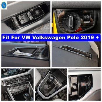 Autós Tartozékok Ajtó Tál / Lift Gomb / Fő / Figyelmeztető Lámpa / Légi fedezet Kárpitozás, VW Volkswagen Polo 2019 - 2021 Fekete Szálcsiszolt