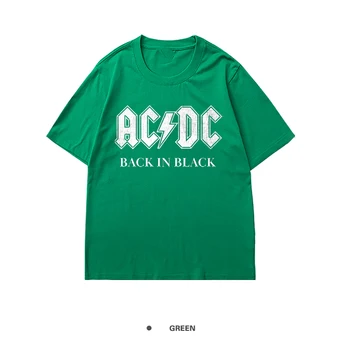 Az AC / DC Back In Black Nyomtatás póló Nő Nyári Anime Ruhát Harajuku Pamut Sleeve Póló Divat Alkalmi póló Női