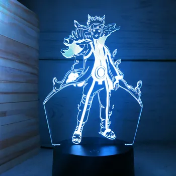 Az Anime a Naruto LED-es Éjszakai Fény, 3D Uchiha Obito Érintőképernyős Távirányító 7/16 Lámpás Akril Naruto Kreatív Éjszakai Fény Játék, Ajándék