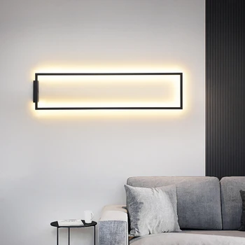 Az új Egyszerű Stílusú LED Fali Lámpa, Nappali Kanapé Háttér Fali Lámpák Hálószoba Éjjeli Fekete 60 80 100cm otthon beltéri fény