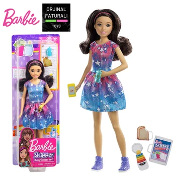 Barbie Baba Kapitány Bébiszitter Baba Fekete Haj, Kiegészítők, Játékok Ajándék Lányoknak Baba Játék Szett Divat