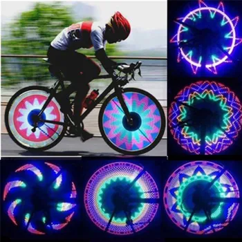 Bicikli Kerékpár Gumiabroncs Gumiabroncs Kerék Fények 16 LED Színes Flash Beszélt Fény MTB Kerékpár Outdoor Kerékpár Neon Fény Lámpa Kerékpár Lámpa