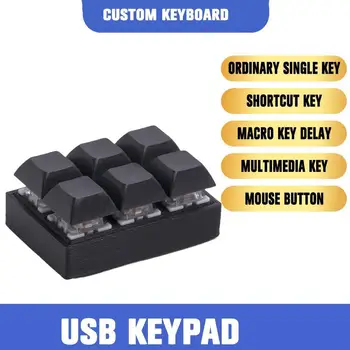 Billentyűzet Játékok, 6 Gomb, Fehér, Makró Parancsikon Billentyűzet Makró Keycap Egyéni Beállítás USB, Programozható Mechanikus Billentyűzet