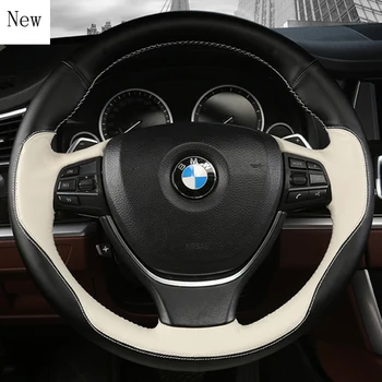 BMW 3-as Sorozat 320 / 5-ös bmw 525 / X1 X3 X5 X6 E60 E90 DIY Kézzel Varrott Velúr Bőr Autó Kormánykerék-Fedezze Tartozékok
