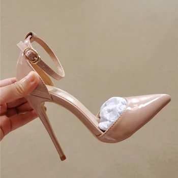 Boka Heveder klasszikus hegyes toe magas sarkú gyönyörű elegáns egyetlen cipő 12cm magas sarkú fél női cipő QP121 ROVICIYA