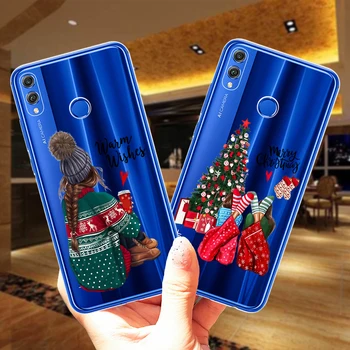 Boldog Karácsonyi DIVAT Lány Puha Szilikon Borító Huawei Honor 30 9 10 20 Lite Pro 10i 20i 8X 9X Y9 Y5 2018 NOVA 3 3I