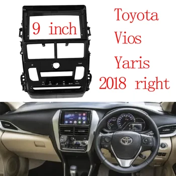 BYNCG 2 DIN Car Audio Fascia Keret Adapter Toyota Vios Yaris 2018 9 INCH Nagy Képernyőn 2DIN Dash Illeszkedő Panel Keret Készlet