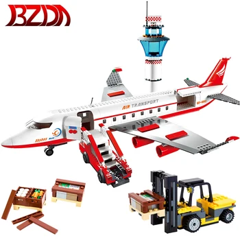BZDA Barátok Város Nagy Utasszállító Repülőgép Repülés Repülő Miniaturas építőkövei Repülőtéri Terminál Tégla gyerek Játékok