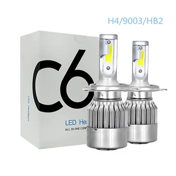 C6 H1 H3-Led Fényszóró H7 Izzók LED Autó Világítás H4 880 H11 HB3 9005 HB4 9006 H13 6000K 72W 12V 7200LM Automatikus Fényszórók