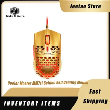 Cooler Master MM711 Arany, Vörös 60G Gaming Mouse 16000 DPI Optikai Érzékelő Ultraweave Kábel RGB Ékezetek Pix Művészeti PMW3389 Ergonomikus