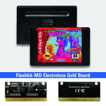 Crystal Póni Mese - USA Címke Flashkit MD Electroless Arany PCB Kártya Sega Genesis Megadrive videojáték-Konzol