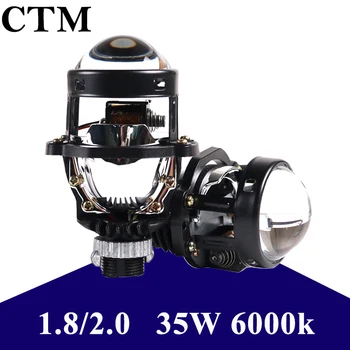CTM 2pc1.8 2.0 35W 6000k Auto Bi LED Projektor Lencse Fényszóró H4 9005 9006 Mini Autó Projektor Lencse Motorkerékpár Fényszóró Lámpa