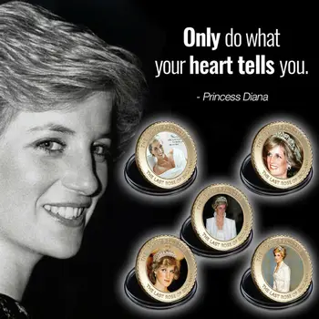 Diana hercegnő Aranyozott Emlékérme Utolsó Rózsa, Anglia, Egyesült Királyság Kihívás Érme Souvenir Ajándék Kollekcióhoz