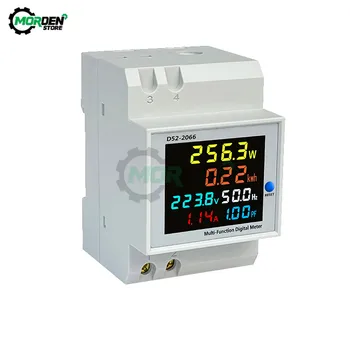 Din Sín Wattmeter LCD egyfázisú AC40-300V AC250-45 100A Voltmérő Feszültség Áram teljesítménytényező Energia-Mérő Erősítő Monitor AC