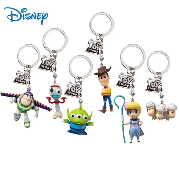 Disney Eredeti Toy Story Kulcstartó Buzz Lightyear Aranyos Anime Adatok Kulcstartó Játékok Fiúknak Autó Táska Medál Babák kulcstartó Ajándék