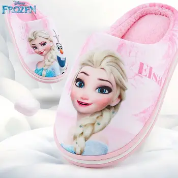 Disney Fagyasztott Elsa Hercegnő Cipő, gyerek Pamut Papucs Lányok Aranyos, Könnyű Rajzfilm Téli Meleg Otthon Pamut Papucs