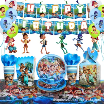 Disney Film Luca Party Kellékek Rajzfilmfigurák, Szülinapi Dekoráció, Torta Topper Papír Kupa Lemez Léggömb Torta Gyerekek A Játékok Ajándék
