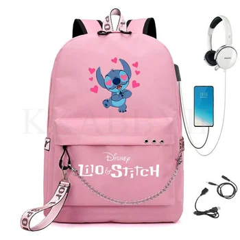 Disney Kawaii Szem Táska Cipzárral USB Töltés Mochila Kapacitás Hátizsák Nők Kpop Iskola Táskák a Tini Lányok Diákok