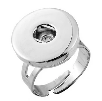 Divat Ezüst színű/Arany Állítható fém gyűrű snap illik 18MM snap gombok ékszerek JZ0006