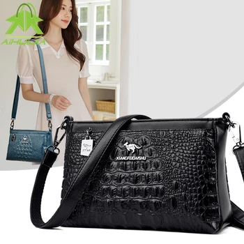 Divat-Luxus Designer Aligátor Váll Messenger Bags Kiváló Minőségű PU Bőr Női Táskák Alkalmi Trend Kors Táskák